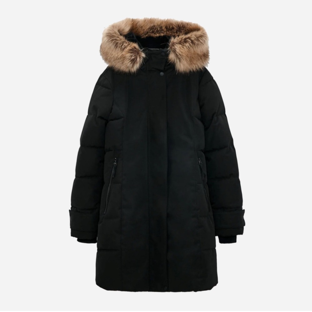 NWT ZARA WOMEN'S WATER REPELLENT LONG PADDED PARKA BLACK SIZE M 1255/707